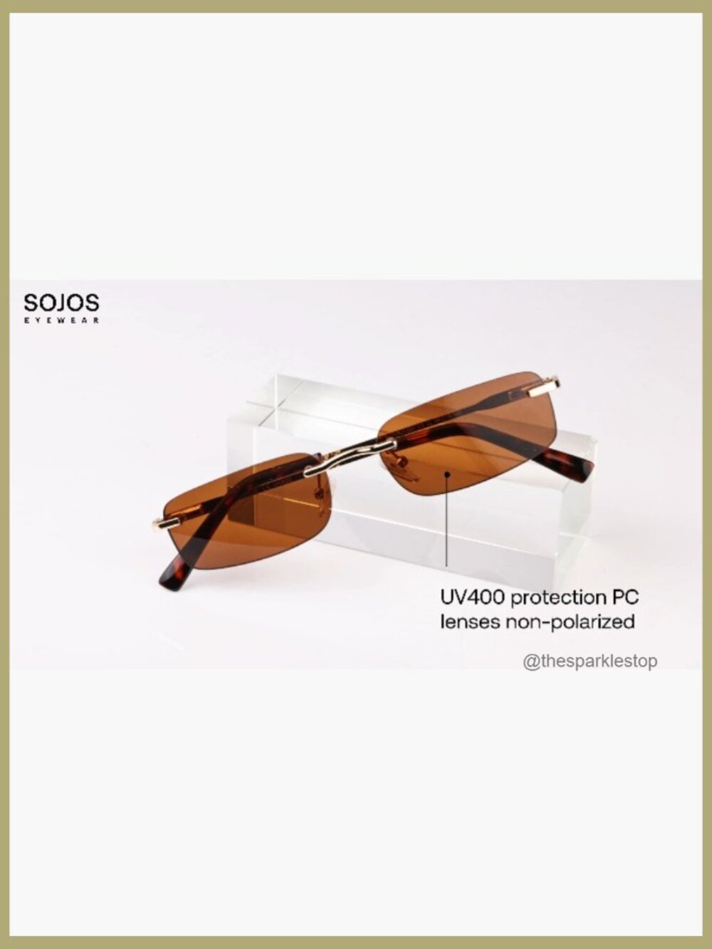 Trendy Small Square Retro Rimless Stainless Steel Sunglasses with UV Protection - Picture 7 of 7